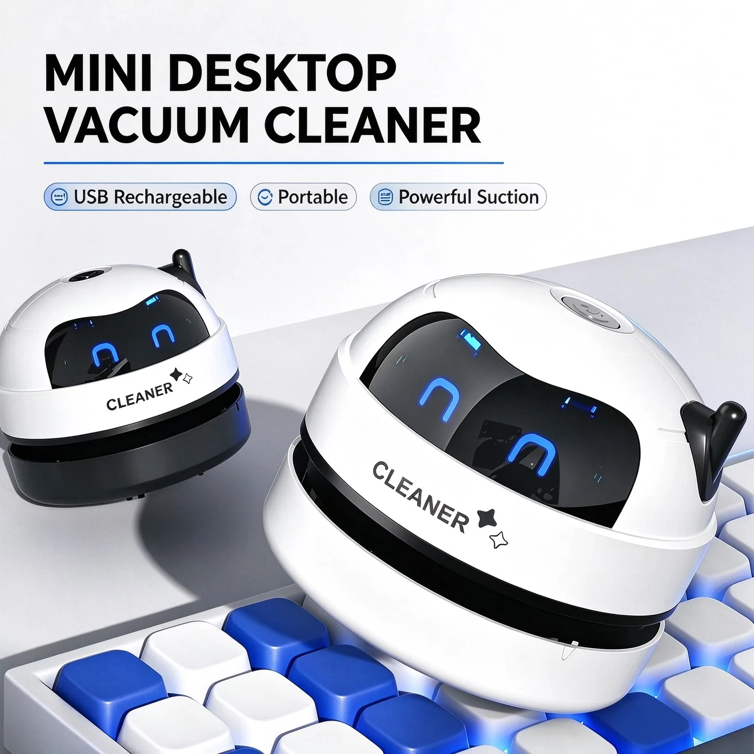 Mini Desktop Vacuum Cleaner For Eraser Dust - Aspiradora de Escritorio Portátil Mini 360