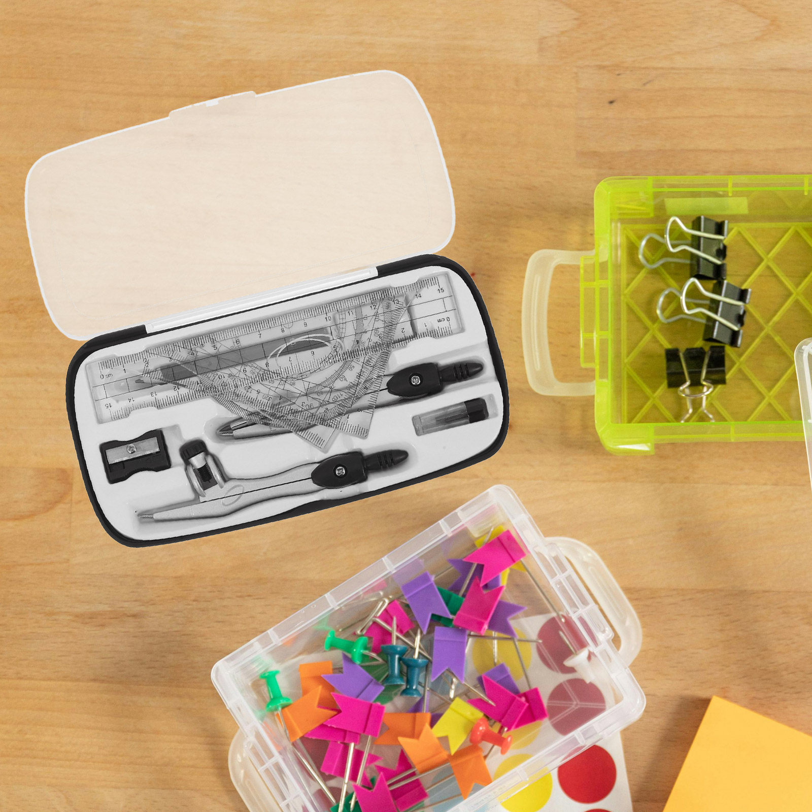 1 juego de instrumentos de dib - Math Geometry Set With Compass reseña y precio